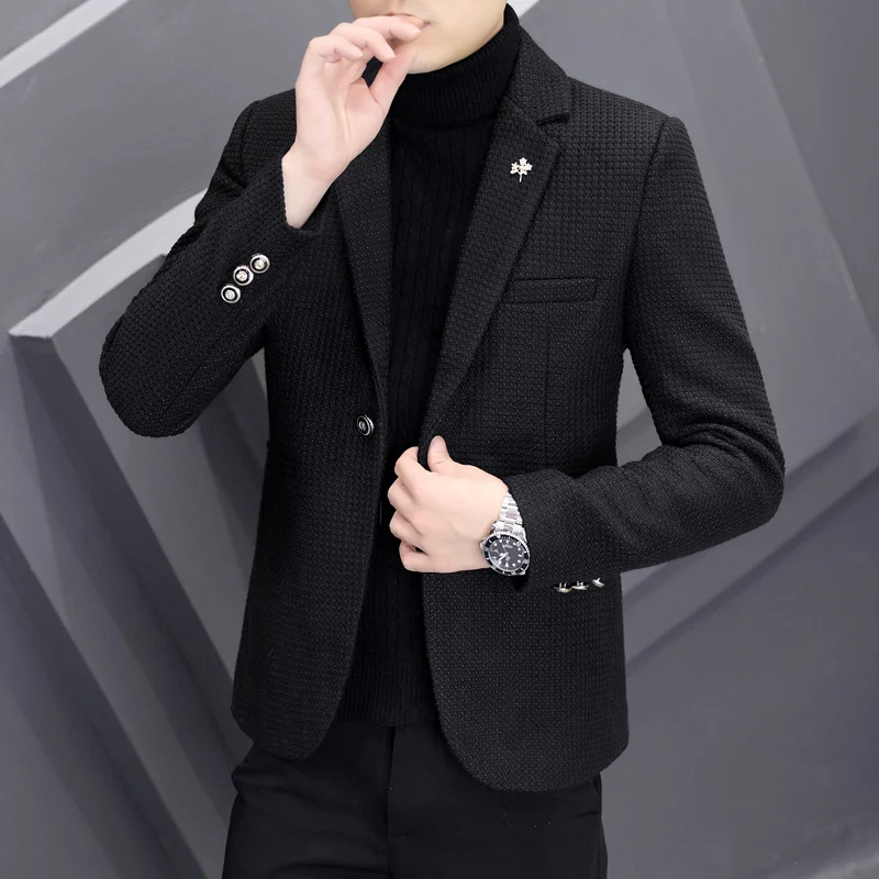 Autumn and Winter Thick Casual Suit Men\'s Korean Version of The Trend Suit Single West Coat Slim Korean Version of Small Suit