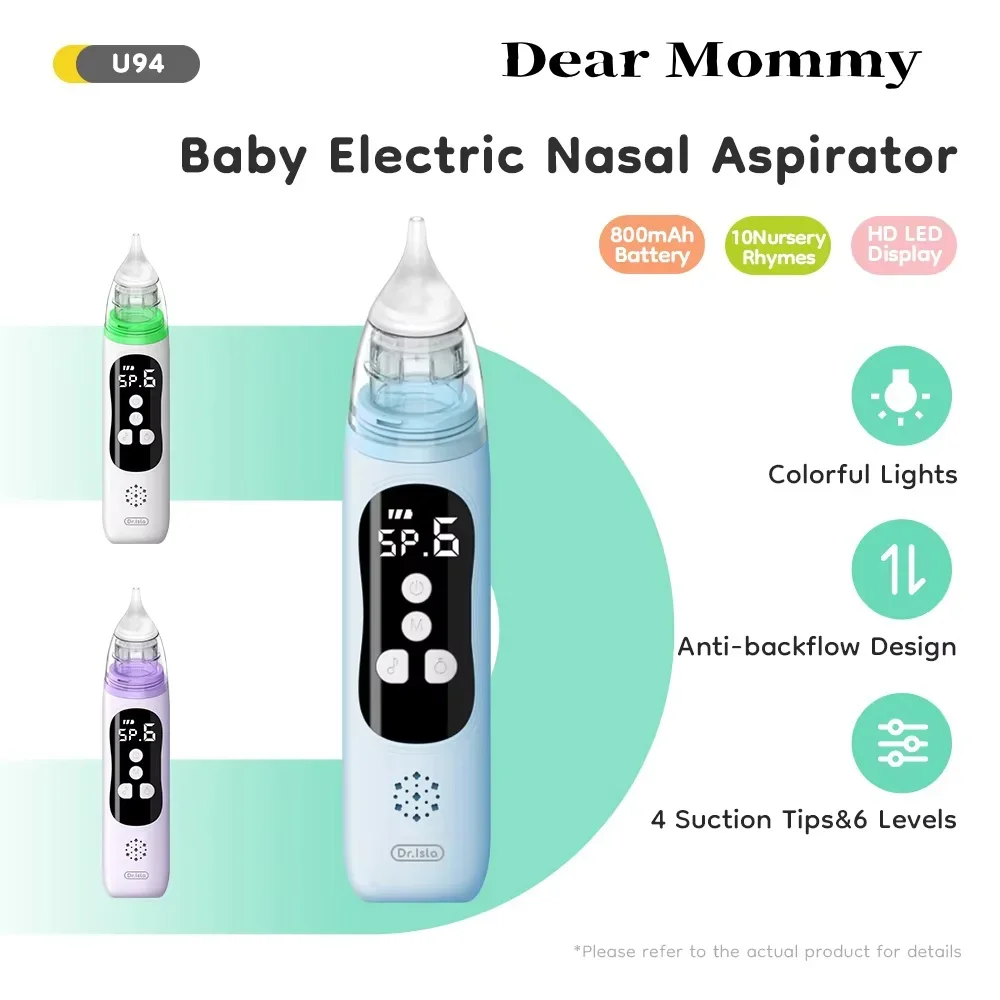 

1PCS Electric Nose Cleaner Low Noise Gift 4 Food Grade Silicone Mouthpiece 4 Suction Modes＆ Soothing Music For Newborns