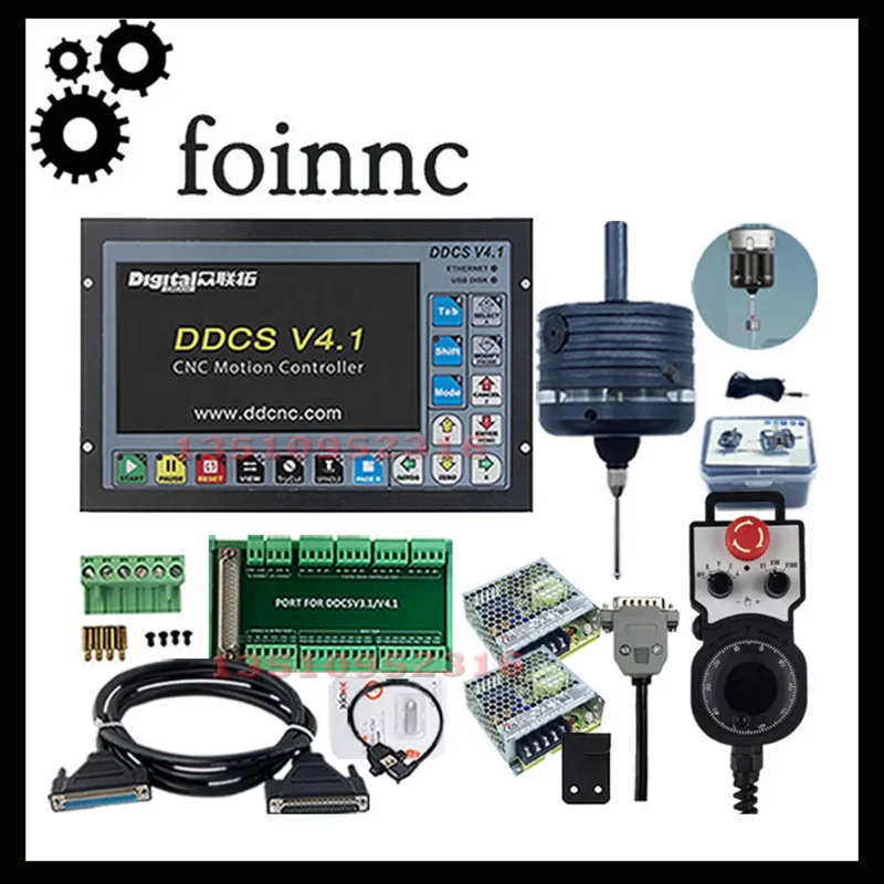 Ddcsv3.1 Upgrade Ddcsv4.1 4 Axis G Code Offline Cnc Controller mach3 3d Edge Finder E-stop Mpg Handwheel 75w 24v Power Supply