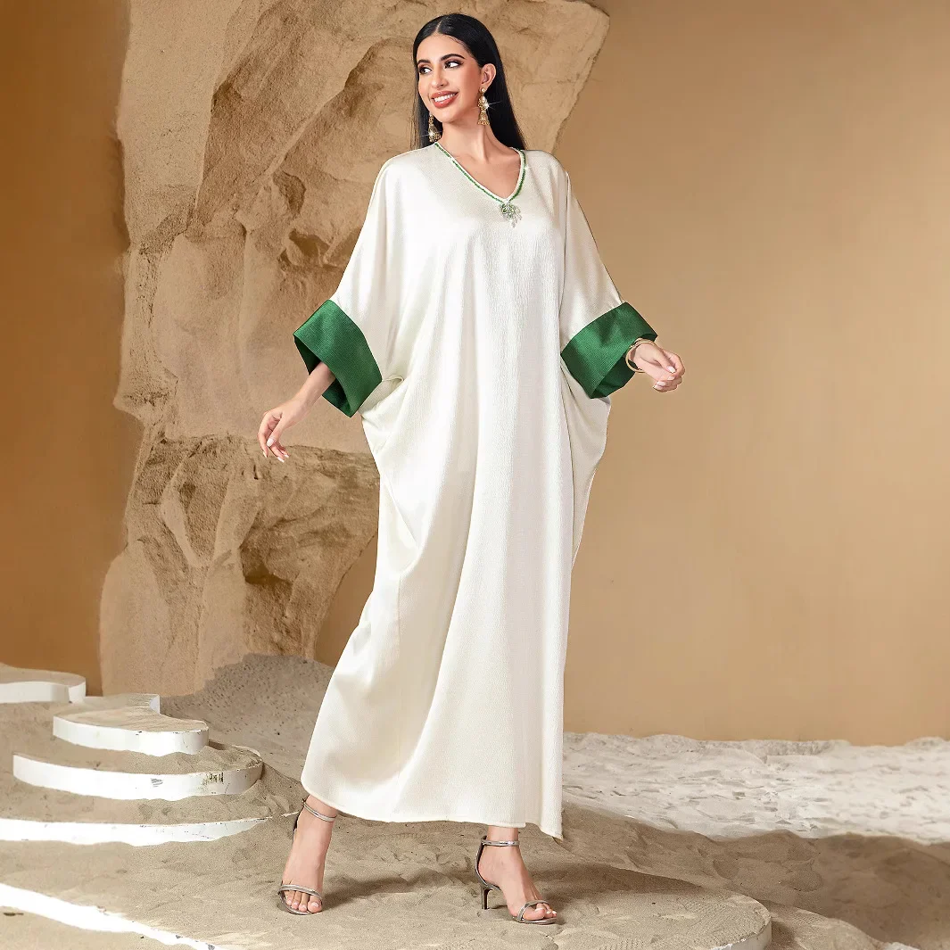Mode diamants Abaya dubaï caftan femmes robe Maxi ample robe de soirée musulmane Islam vêtements marocain Caftan Eid Ramadan Jalabiya