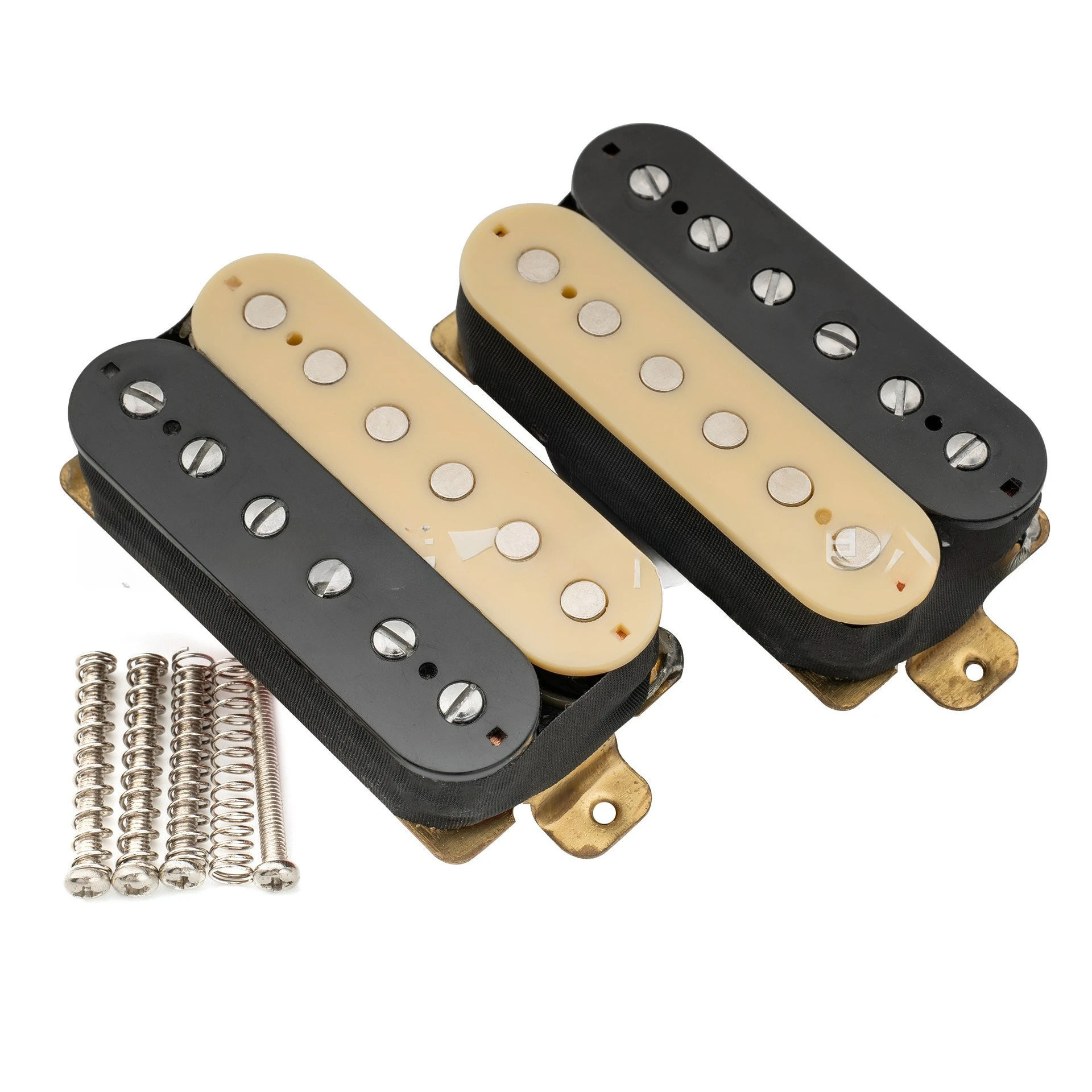 Best Offer Electric Guitar Humbucker Pickup Set Ceramic Magnet Double Neck and Bridge Accessories Zebra Black Set