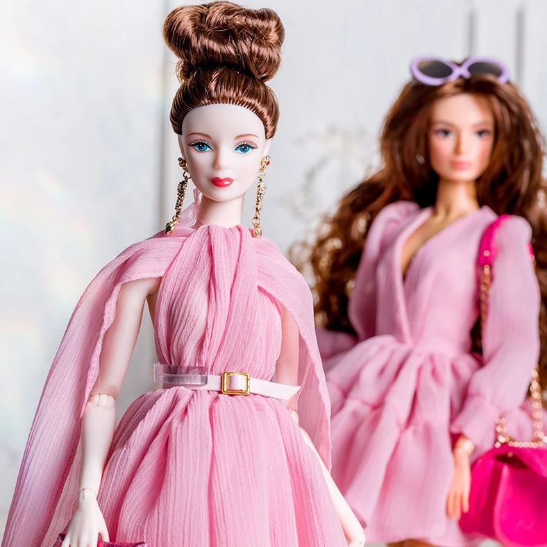 1/6 Supermodel Doll Clothe Suit European Fashion Sweet Pink Exquisite Dress Accessories Set DIY Toy Limited Collection Girl Gift