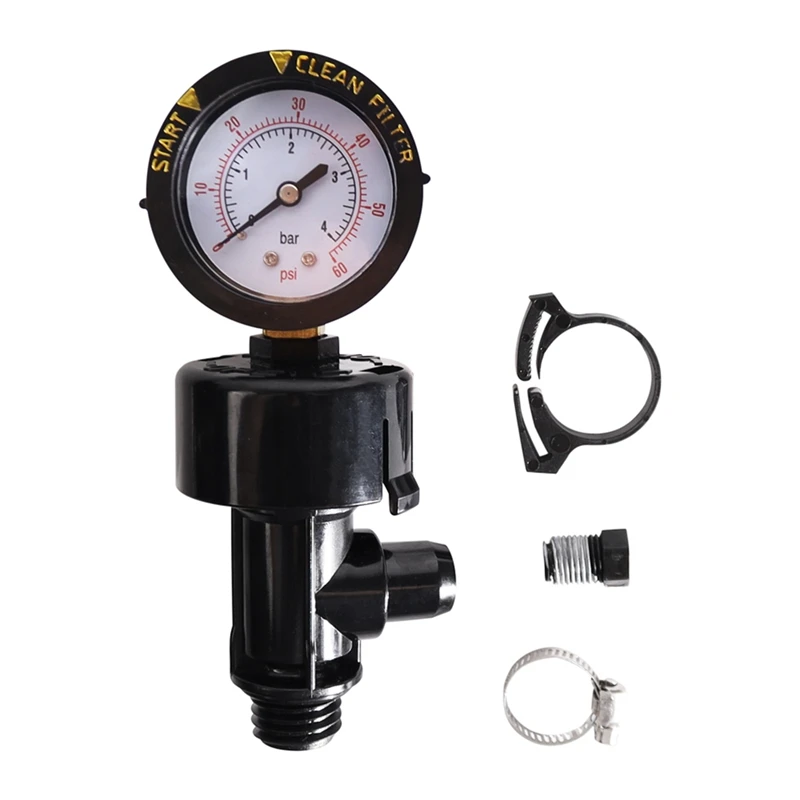 98209800 High Flow Manual Relief Valve/Air Relief Manual Valve Assembly With Pressure Gauge For Pool And Spa Filter