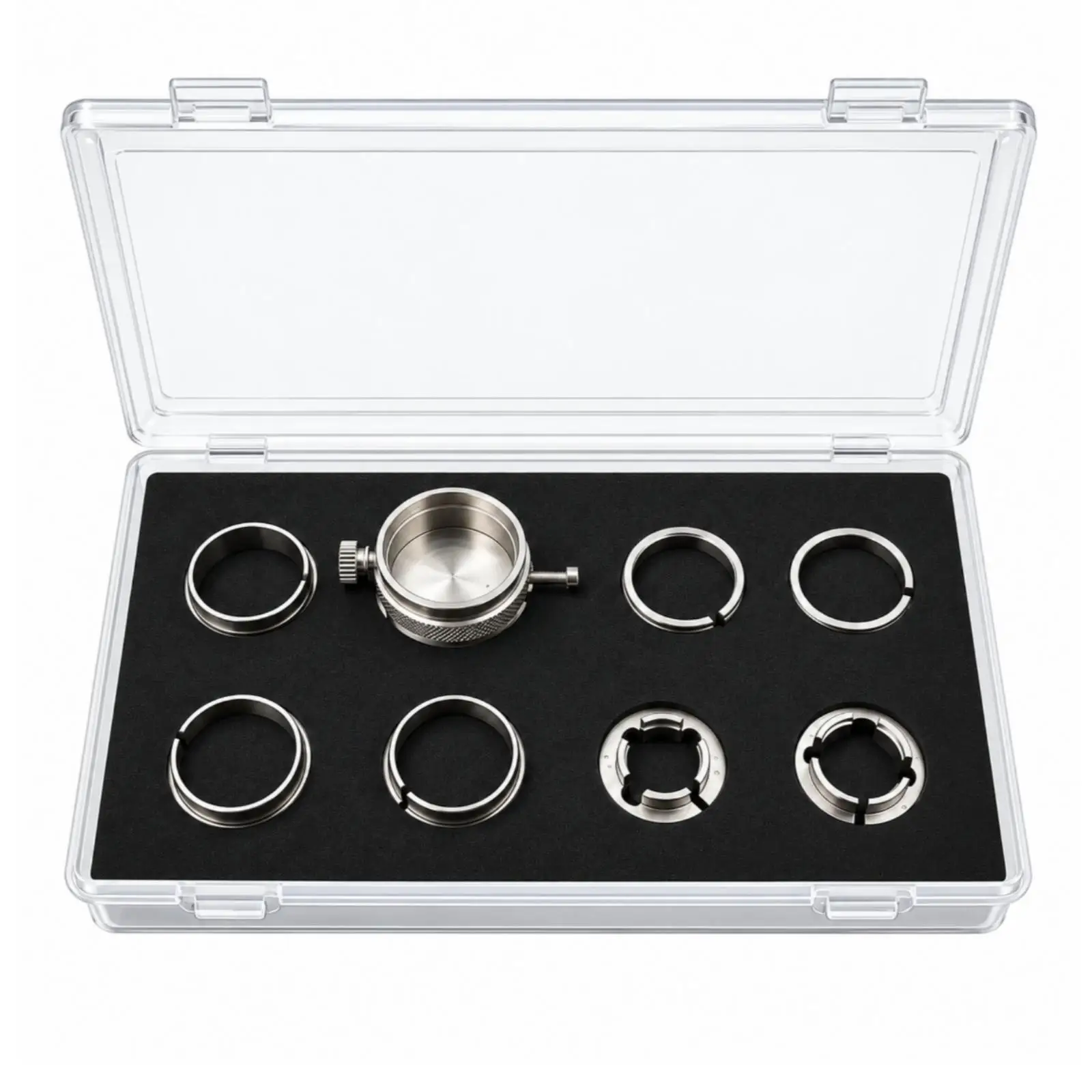 Watch Repair Tool Adjustable Rotary Watch Movement Holder Movement Holder with Interchangeable Adapter Rings Metal