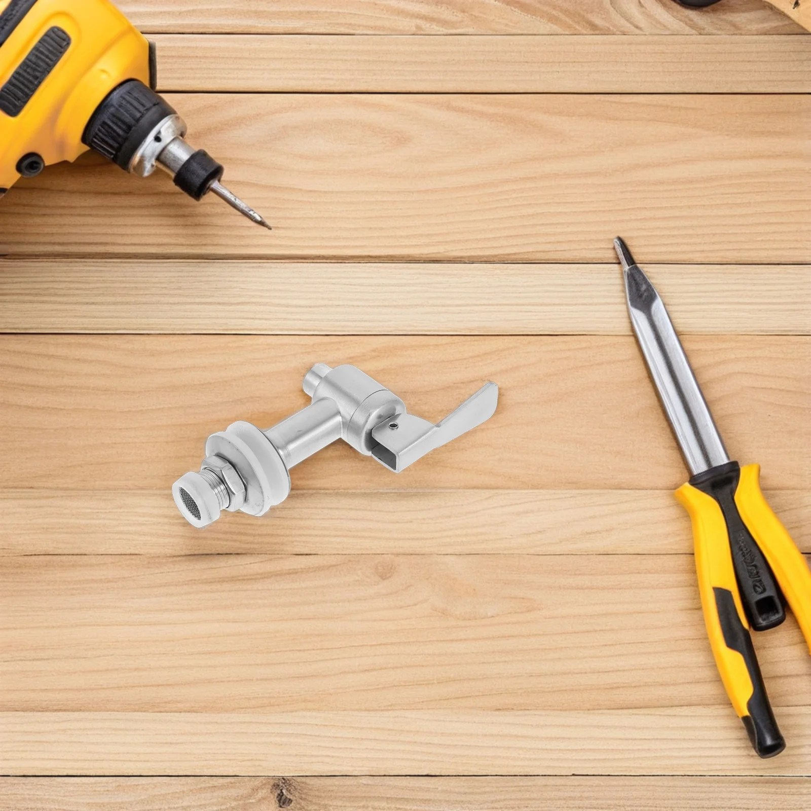 

Stainless Steel Beverage Dispenser Spigot 16Mm Silver Push Style Tap for Drink Barrel Juice Tea Beer Dispensing Replacement