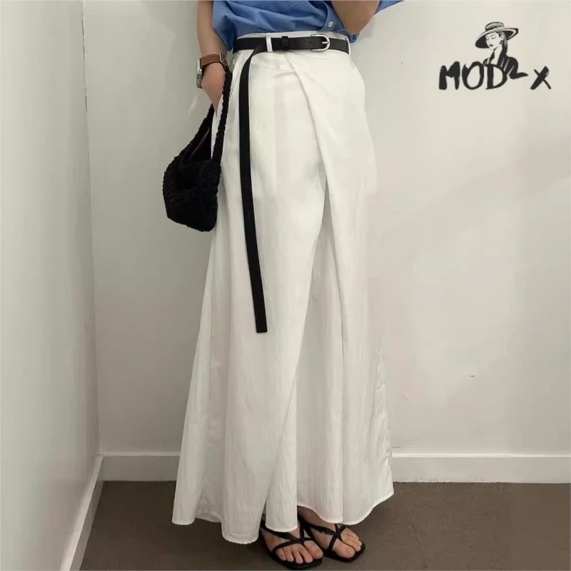 

MODX 2024 Summer Dress French Retro Irregular Slit High Waist Pocket Slimming Half Skirt Long Skirt Women Hot New