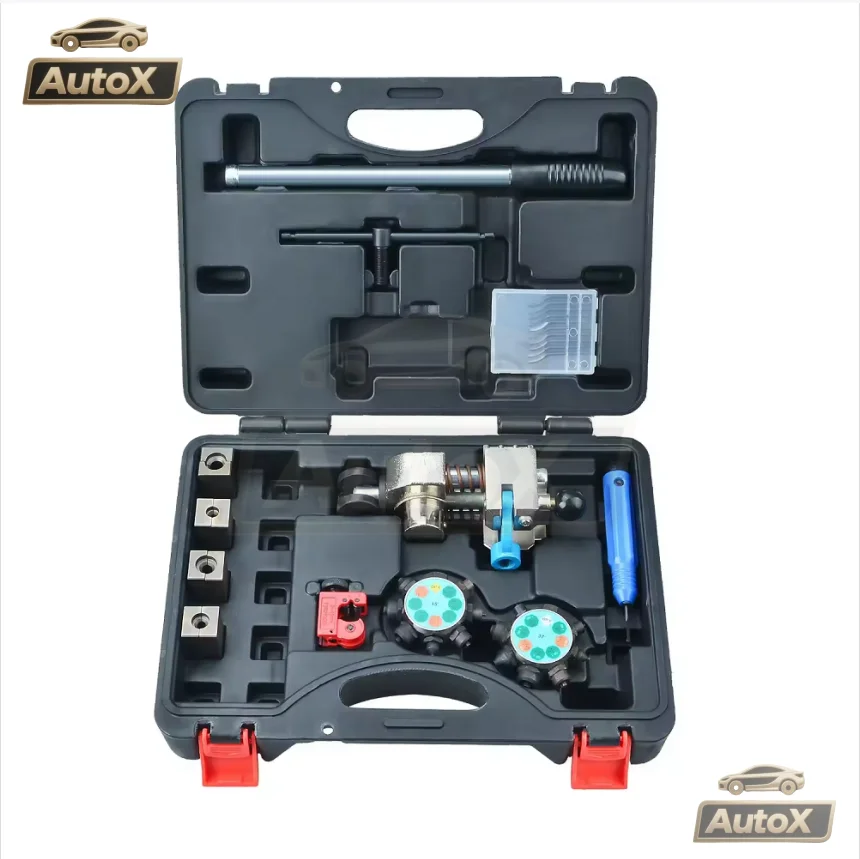 Auto X 45/37 Degree Professional Brake Line Flaring Tool Kit for Single, Bubble, and Double Flares 3/16
