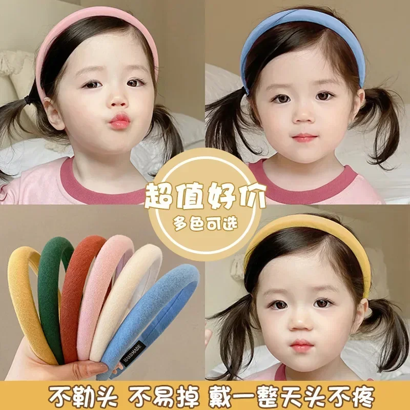 2023 new children\'s sponge hair band little girl headband simple hair clip hair accessories girls autumn and winter headwear