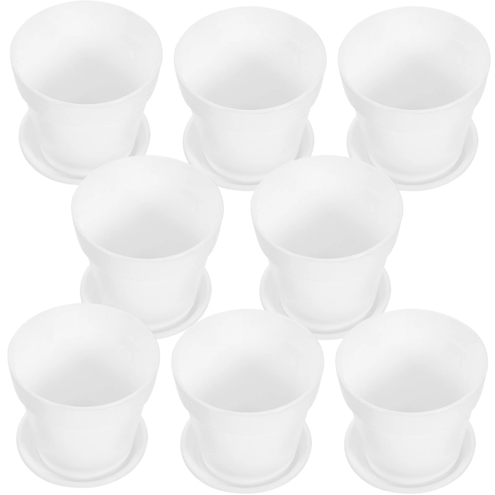 

10 комплектов белых пластиковых цветочных горшков с подносами 9, 5x6, 7x9 см, отлично подходят для суккулентов, трав, садового кашпо кактуса