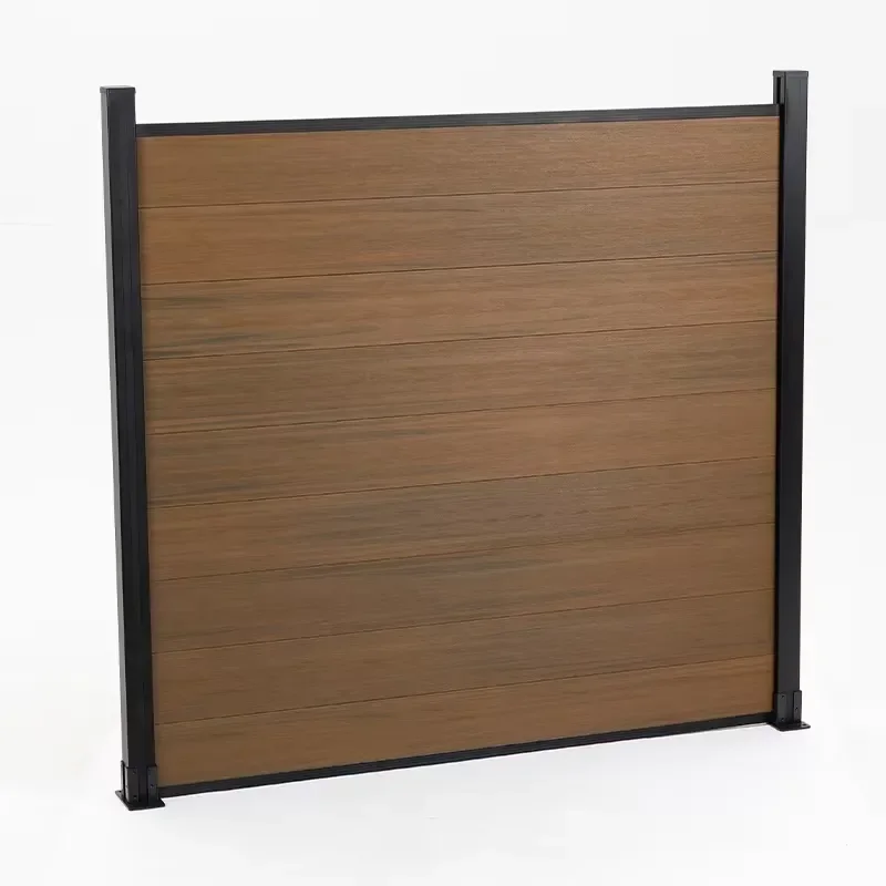 Aluminum Alloy 6 Feet WPC Garden Fence Panels Eco-Friendly Privacy Home Security Houses Construction Site