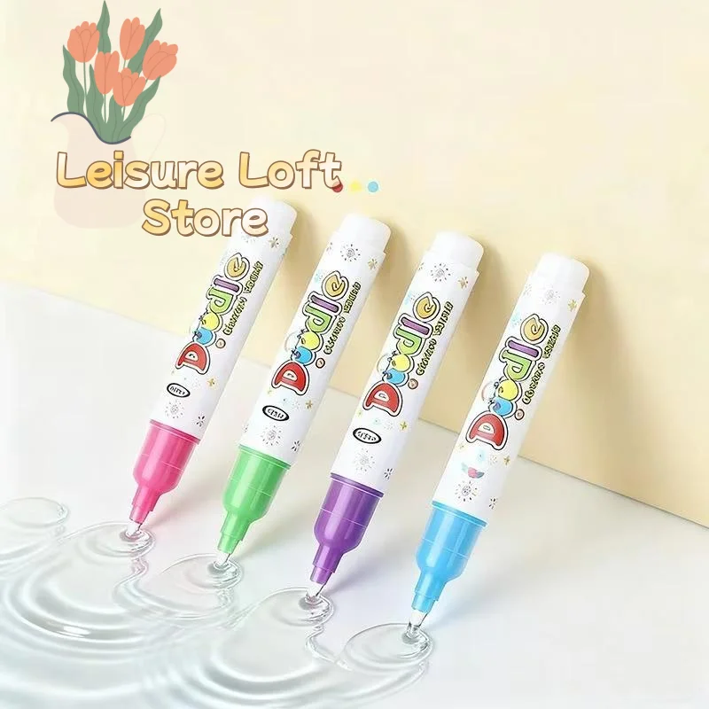 5PCS Reusable Magic Water Paint Pens No Mess Refillable Coloring Paintbrush for Children Holiday Gift Stocking Stuffers