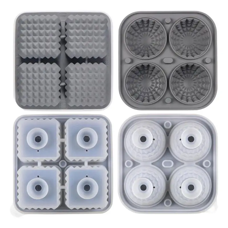 G6KF 2 แพ็ค Creative Geometric Ice Ice Cubes Molds Silicone Ice Ball Tray สำหรับค็อกเทลวิสกี้ Nonstick Kitchenwares