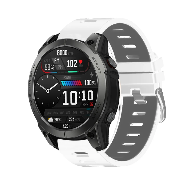 22mm Silicone Strap Watchband for Zeblaze Ares 3 Pro Smart Wriststrap Quick Releas Bracelet for Vibe 7 Lite/Pro BTALK 3 Stratos3