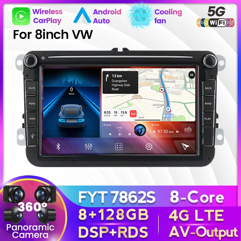 

Автомагнитола 2 Din на Android 12 для VOLKSWAGEN VW Tiguan Touran Caddy Jetta Polo Passat Seat мультимедийный плеер с GPS-навигацией