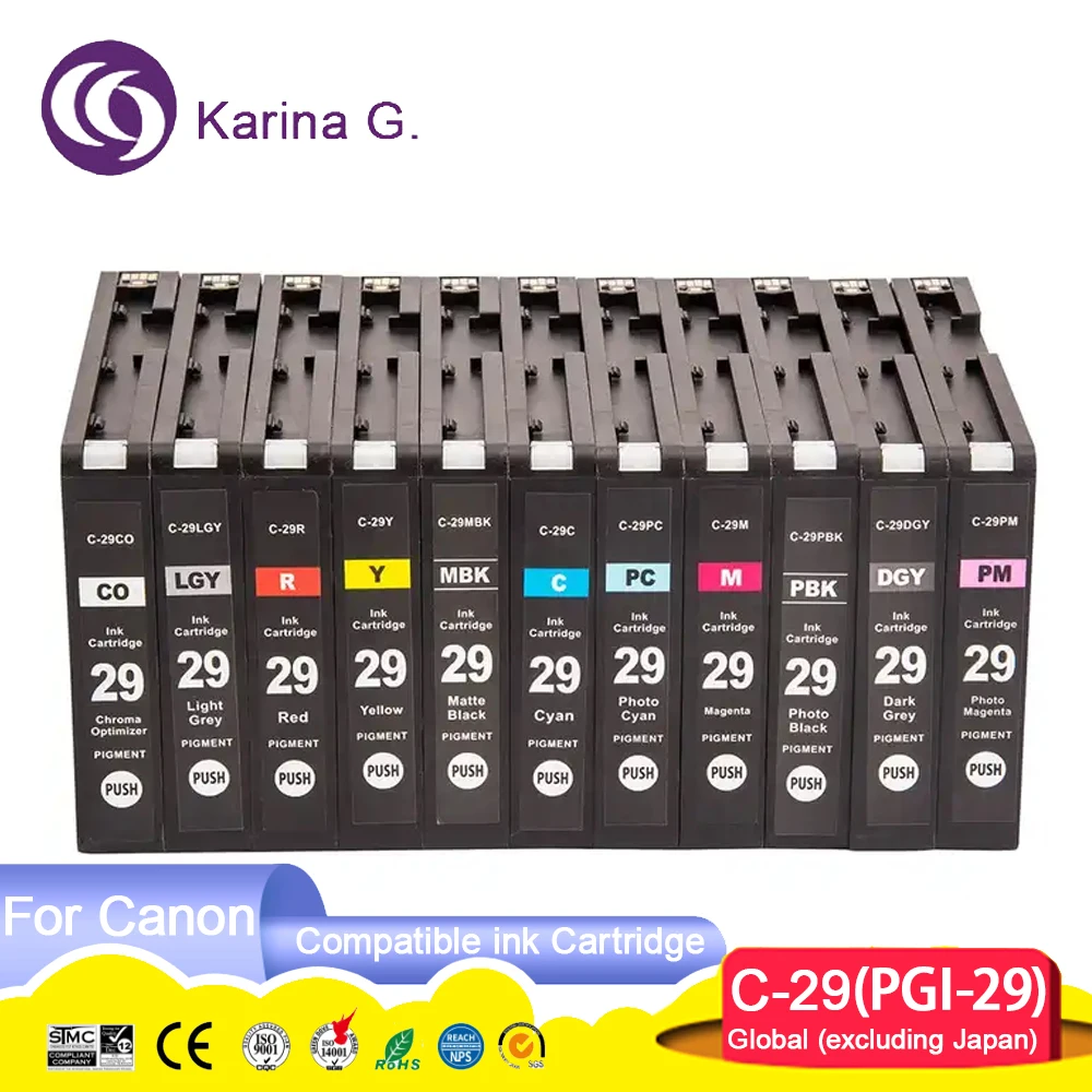 Imagem -02 - Cartucho de Tinta para Impressora Cor Premium Compatível Pgi29 Pgi29 Pgi29 Pixma Pro1 Pgi-29 Cartucho de Tinta