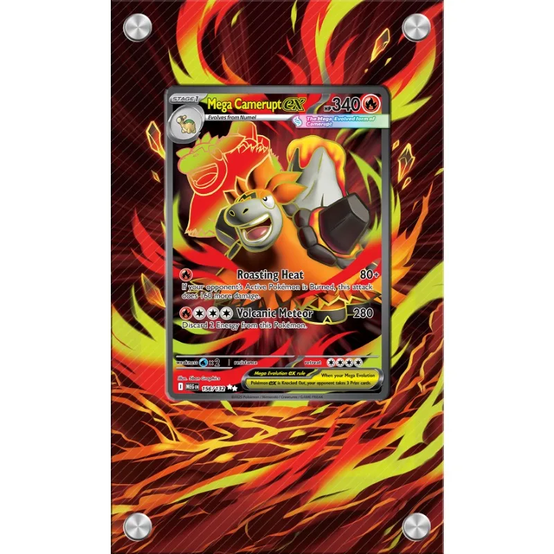 Art Display for Pokemon Camerupt Card PTCG Keychain Anime Game Collectibles Anime Merchandise Acrylic Protective Case Toys Gift