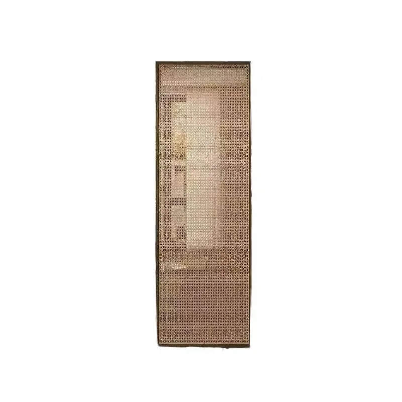 New Chinese Solid Wood Rattan Folding Screen Divider for Living Room Hotel Office Portable Space Partition Wall