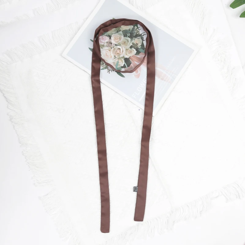 160cm x 2,5cm Langes, schmales Marken-Taschentuch für Damen – Kopftuch, Seidenschal, Wickeltuch, Satin-Halstuch, Bänder, Stirnbänder, Halstuch – Detail 12