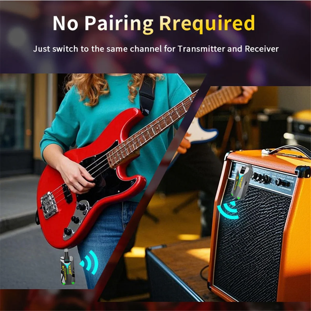 NEW 5.8GHz Wireless Guitar Transmitter Receiver System Sound Transmitter and Receiver for Electric Guitar Violin Instruments