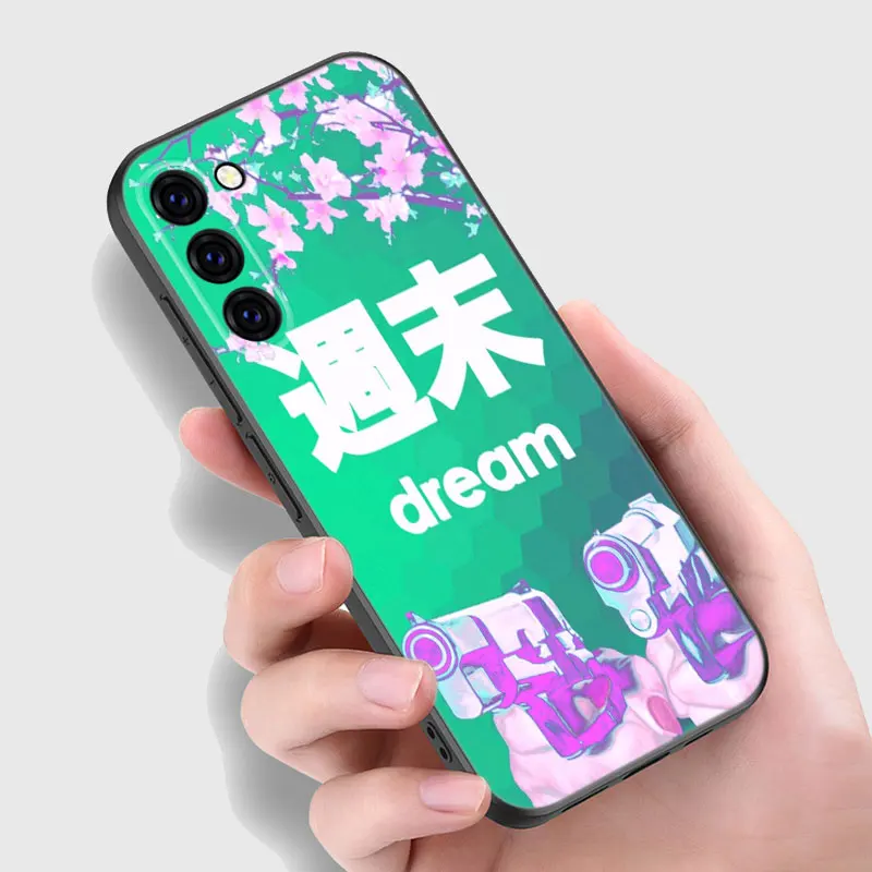 Anime Vaporwave Glitch Phone Case For Samsung A13 A22 A24 A32 4G A25 A34 A35 A52S A53 A54 A55 A73 5G A12 A14 A15 A23 A31 A33 A50