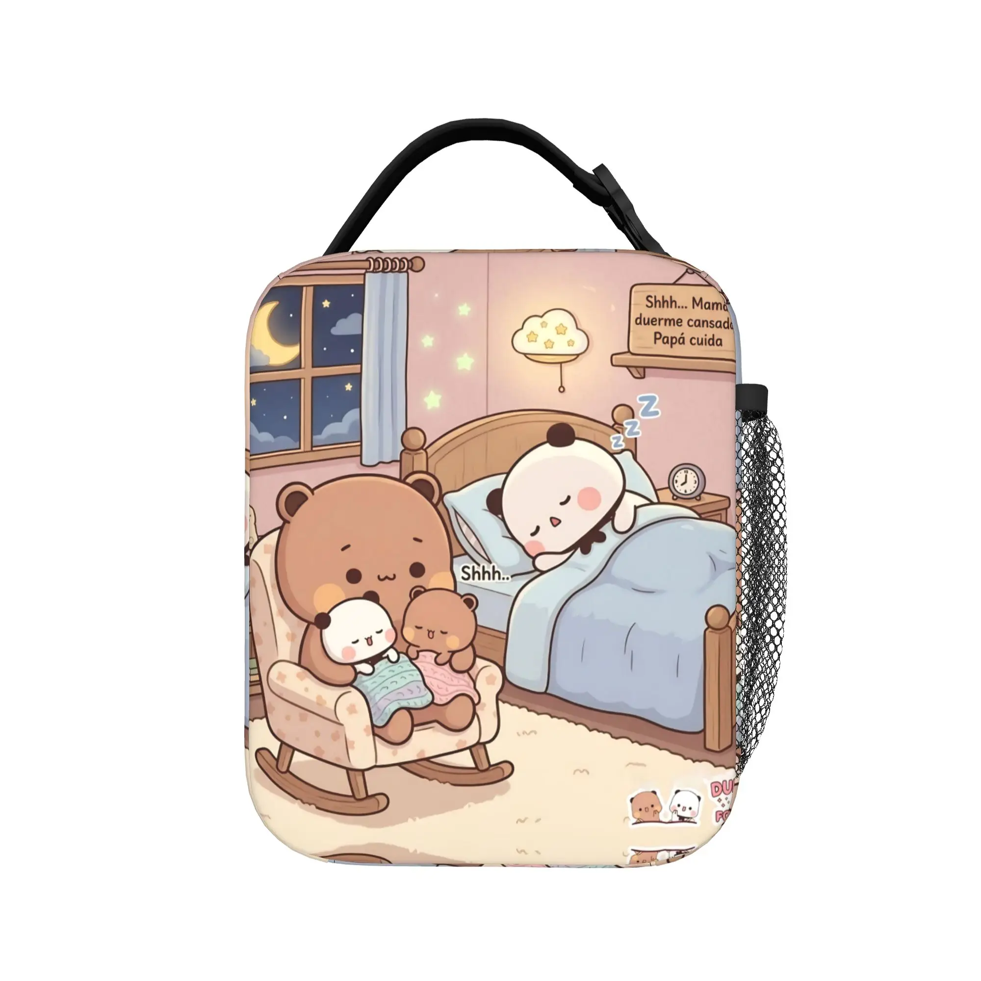 

Bear And Panda Bubu Dudu Lunch Bag Portable Lunch Box Girls School Print Cooler Bag Cute Oxford Thermal Tote Handbags