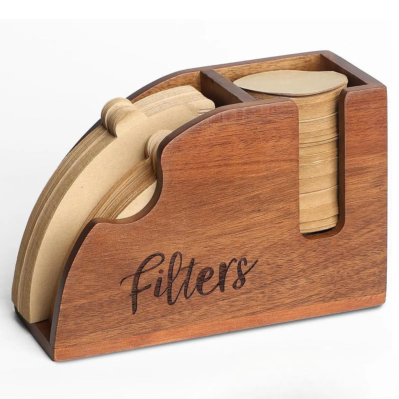 木製コーヒーフィルターホルダー、卓上カウンター用スタンドボックス、kカップフィルター