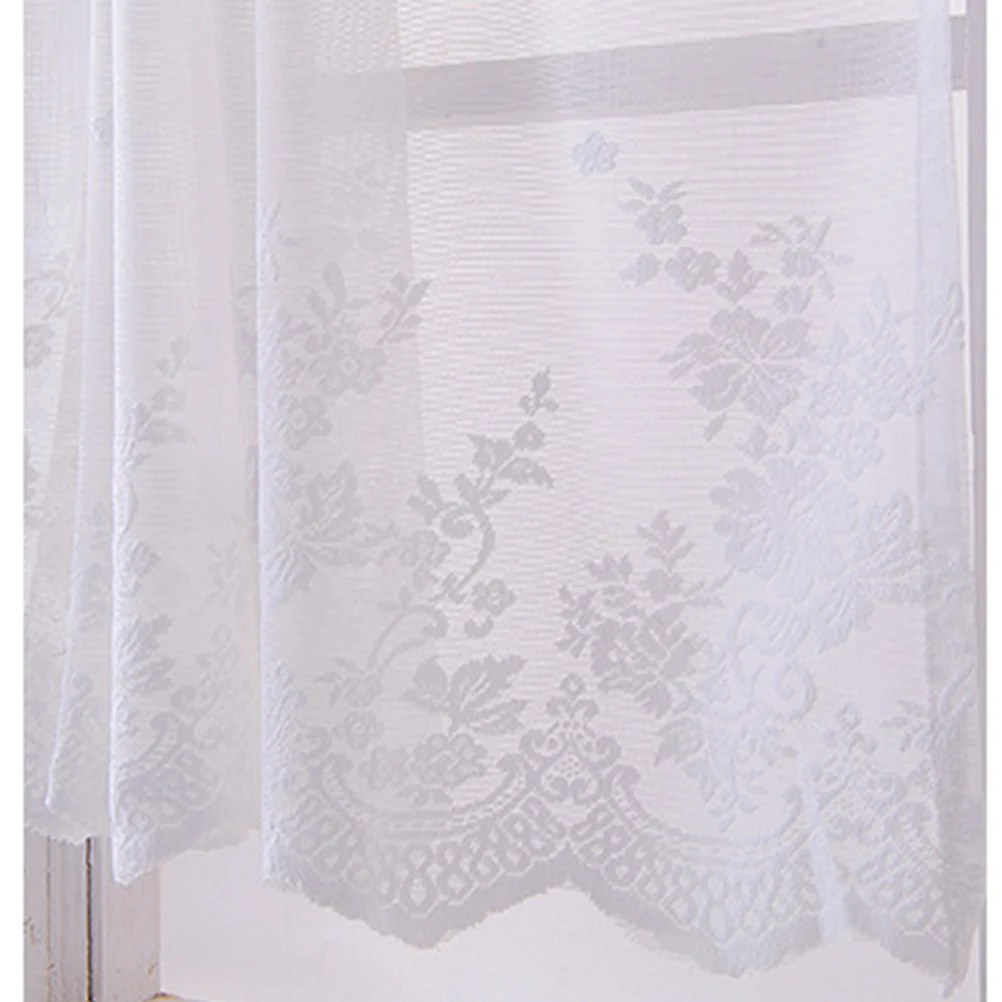 

Short Lace Curtain Curtain Sun Proof Light Translucent Decorative Shade For Kitchen Balcony 130X41Cm White