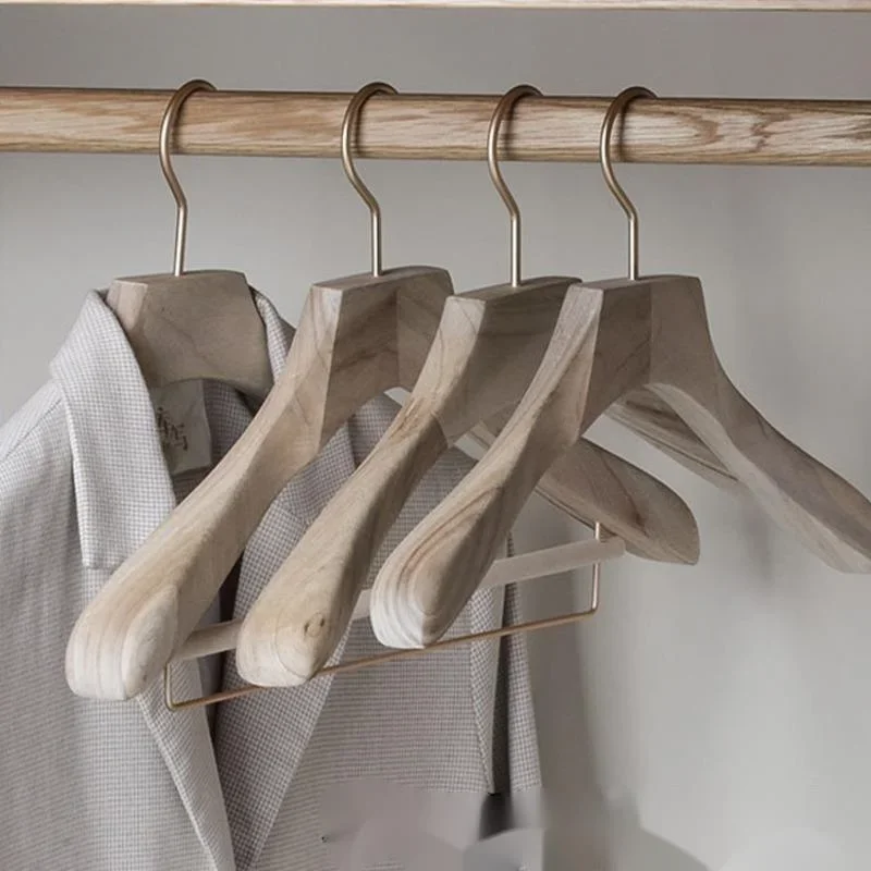 Wideshouldered Traceless Wooden Suit Hanger Adult Nonslip Coat Rack Nordic Style Pants Rack Organizational MustHave Sleek