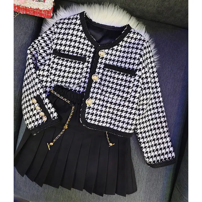 Girl's Little Fragrant Style Coat Spring and Autumn New 2026 Girls Temperament Versatile Single Breasted Top