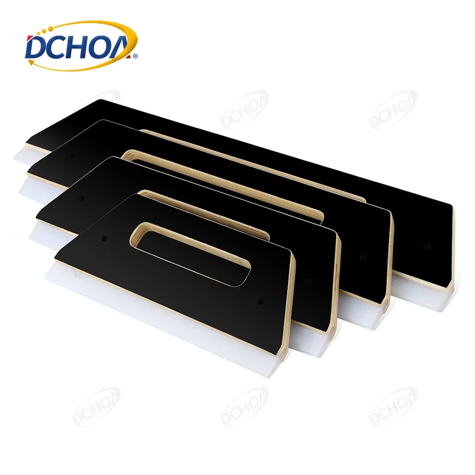 Wooden Timber Large Squeegee for Window Panes and Glass Walls Film Poster Applications with Silicone Flexible Scraper