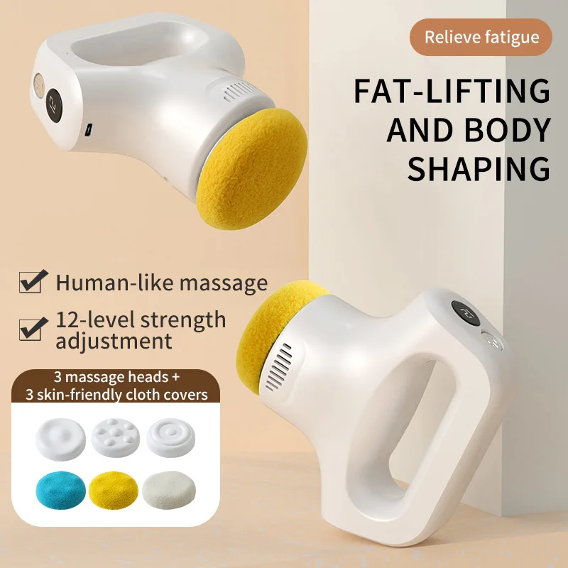 

Handheld Body Shaping Machine Massager Body Slim Massage 3 heads and 3 Pads Adjustable Multi-Speed Vibration Deep Tissue Relax