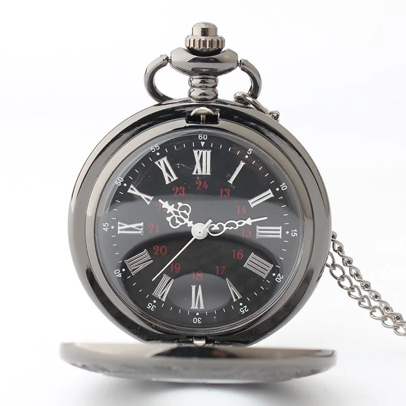 Vintage Luxury Carving Quartz Pocket Watch for Men Engraved Case Roman Numeral Fob Chain Necklace Clock for Man Collection Gifts