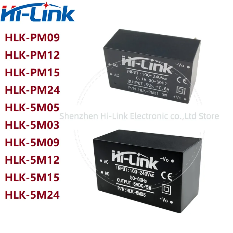 

HLK-PM01 HLK-PM03 HLK-PM12 AC-DC 220V to 5V/3.3V/12V Mini Power Supply Module Intelligent Household Switch HLK-5M05