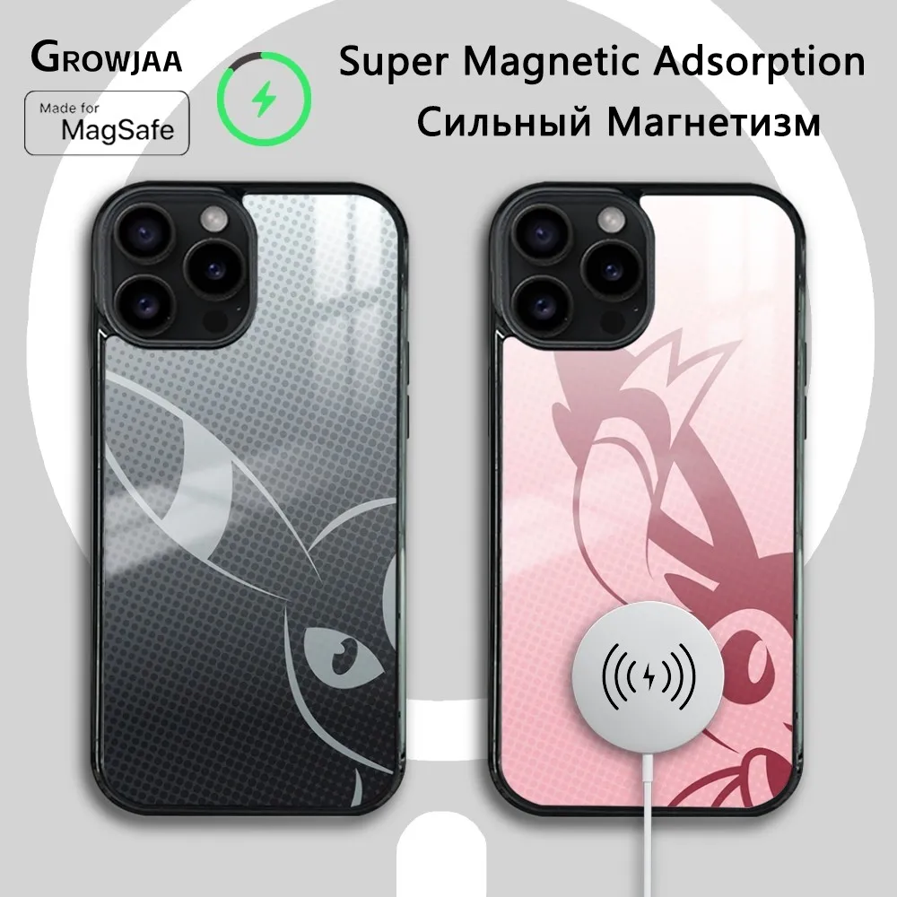 Cute Eevee Jolteon Cartoon Phone Case For iPhone 16 15 14 13 12 11 Pro Max Plus Mini Magsafe Mirror Wireless Magnetic Cover