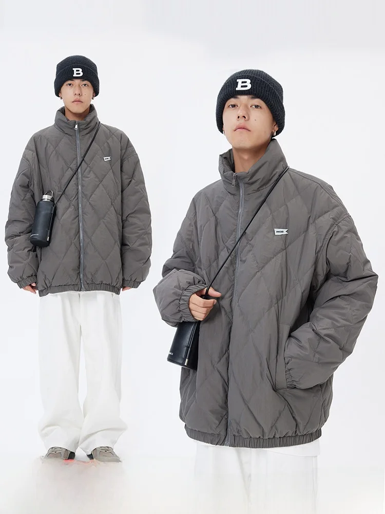 

NewJNXS y Duling Pattern Хлопковое дэт Мужское и женское зимнее модное брендовое пальто с эластичным подолом свободного покроя