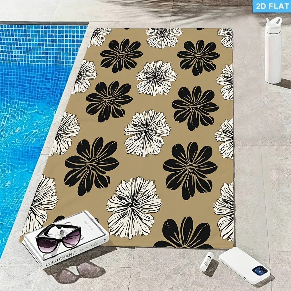 Terracotta Plant Beach Towel Mediterranean Minimalist Design for Home Decor Yoga Studio & Cafe Aesthetic