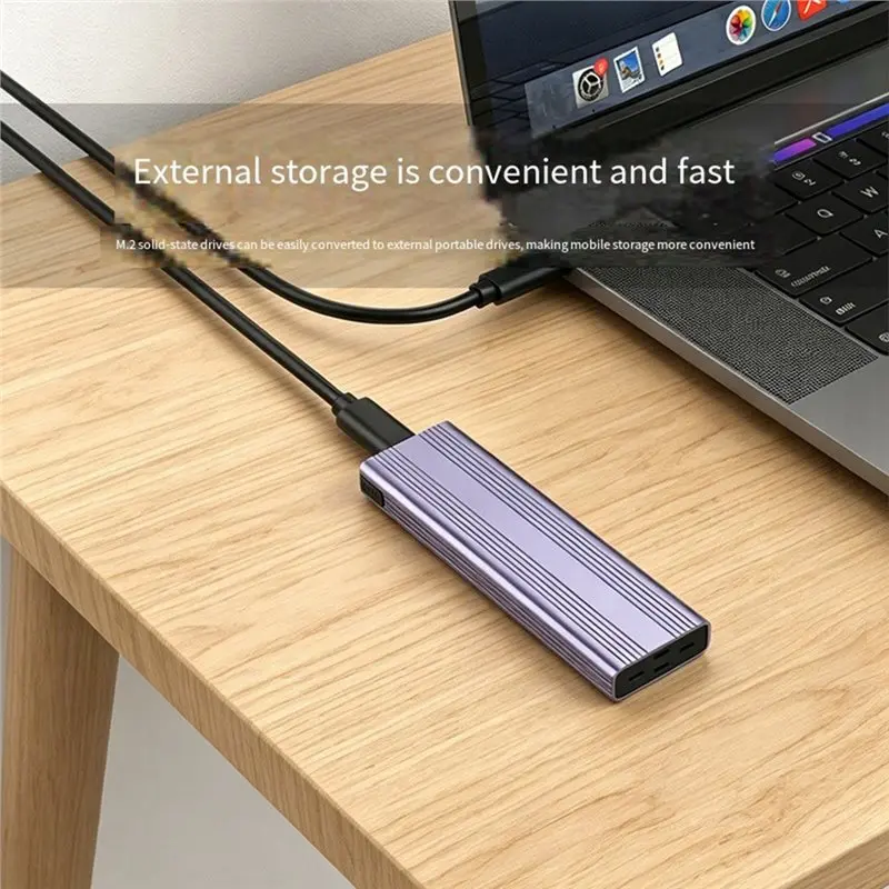 B50B-M.2 SSD Enclosure Nvme SATA Aluminum 10Gbps TYPE-C 3.1 PCI-E Solid State Drive Box PCI-E Solid State Drive Box Tool Free
