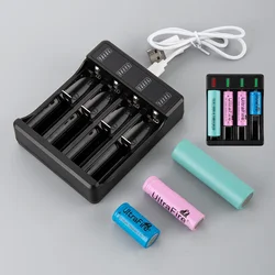 18650 Battery Charger Black 2 4 Slots For 16340 14500 26650 Charging Rechargeable Lithium Battery Charger