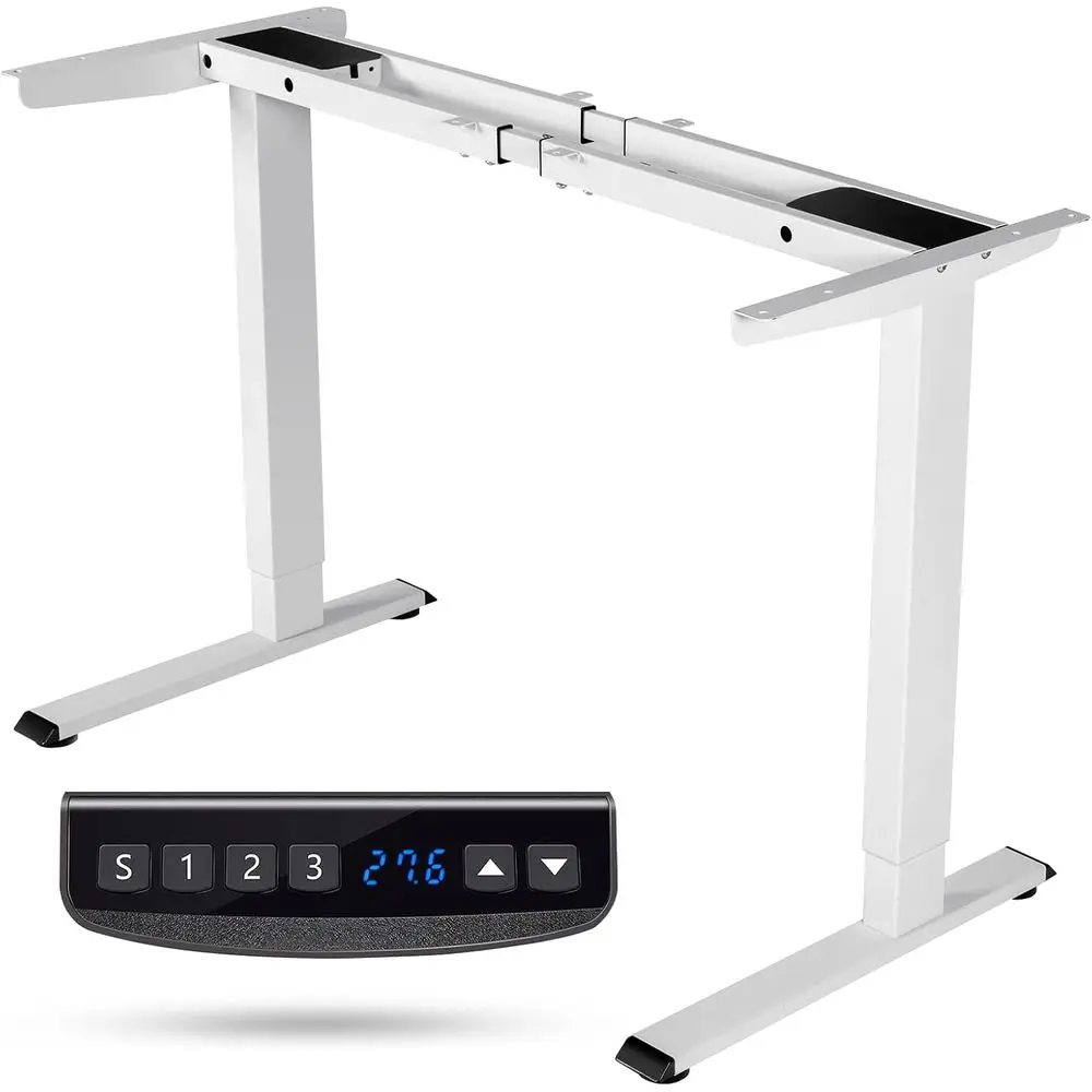 

Dual-Motor Electric Sit-Stand Desk with 3 Memory Positions, Touch Control, and Cable Management for Home Office (White)