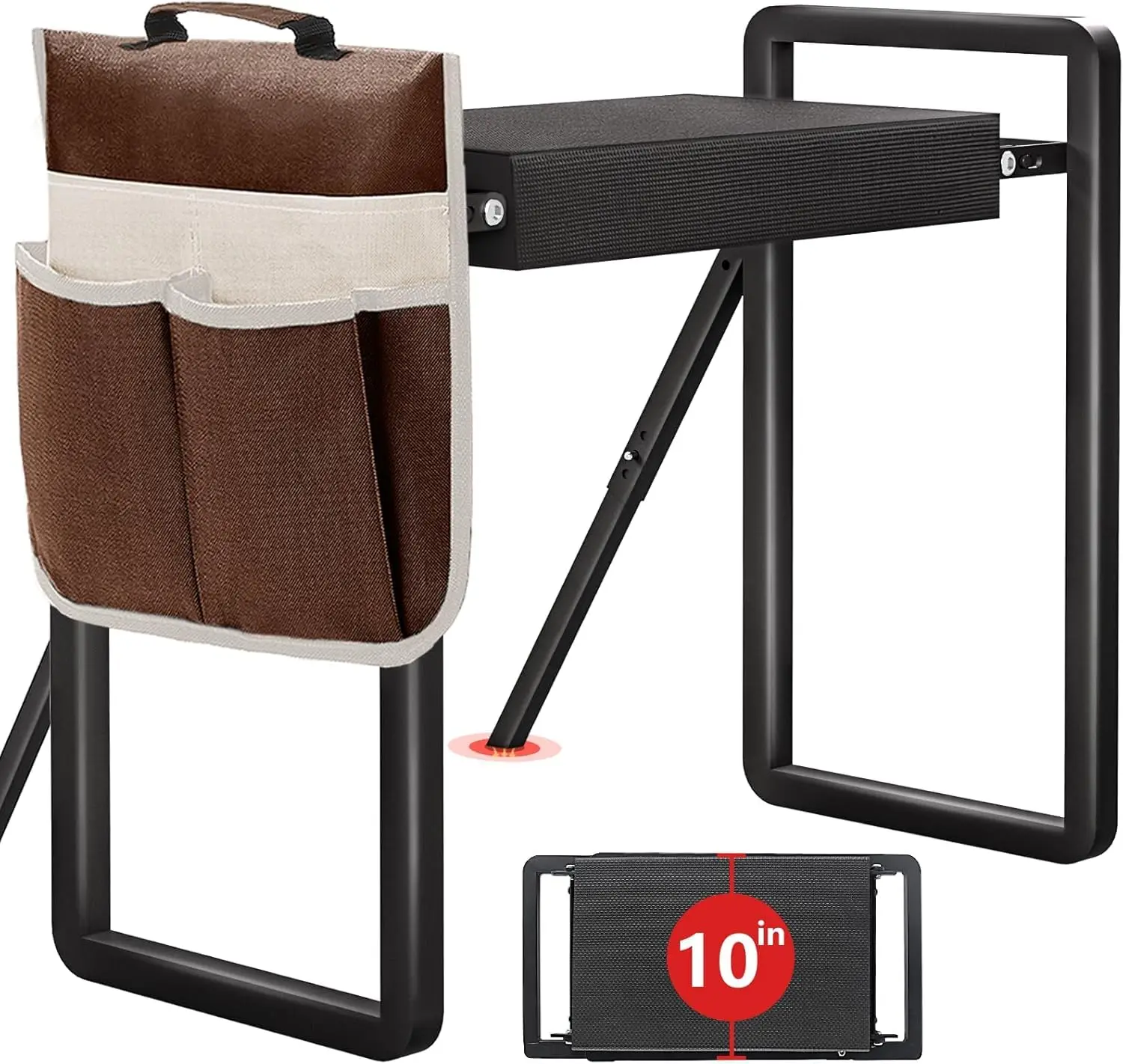 Heavy duty garden kneeling chair and seat for the elderly, 400 lbs, collapsible garden stool with supporting legs and thick pads