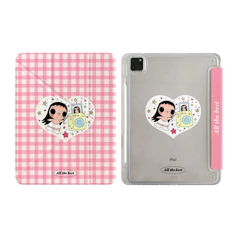 Pink Bear 3+Y-fold tablet case For Samsung Galaxy Tab/Redmi/Lenovo/ iPad/HONOR MagicPad/OPPO/ONE PLUS/HUAWEIMATEOAD