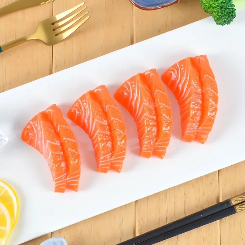 

Japanese Food Realistic Salmon Model Pretend Play Seafood Simulation Kitchen Toy PVC Sushi Simulated Sashimi Model