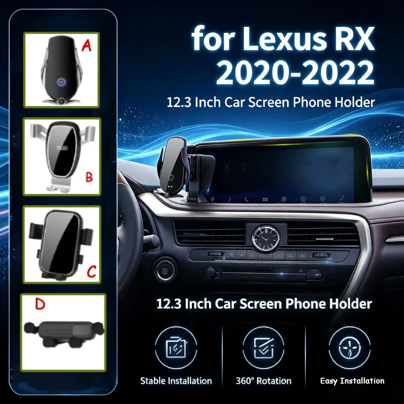Car Mobile Phone Holder for Lexus RX 2020 2021 2022 (12.3in/8in) GPS Bracket Navigation Car Screen Holder Set Easy Installation