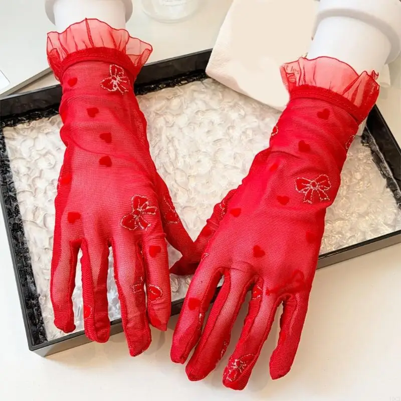 Wedding Black Gloves Christmas Concert Operas Party Costume Black Gloves for Women and Girls Lady Gloves 