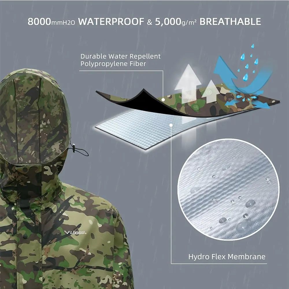 Abstract Woodland Camo Handmade Adult Raincoat Woman's Waterproof Fabric Jacket Rain Cover Tourist Motorcycle Hunting Rainsuit
