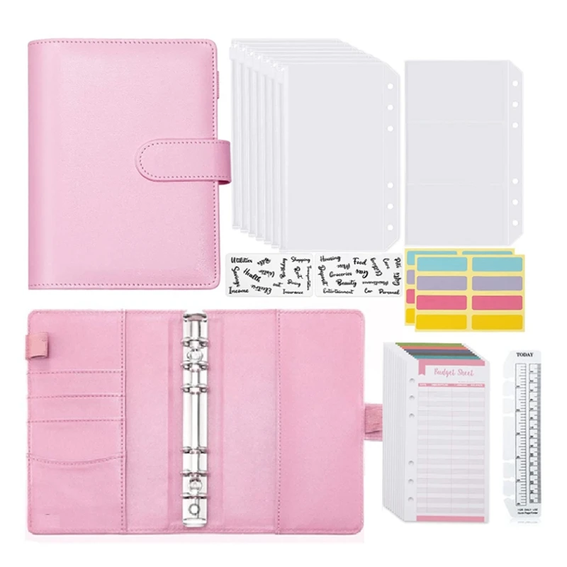 A6 Budget Binder With Zipper Envelopes, Budget Planner Book Money Saving Organizer, Cash Envelopes For Budgeting