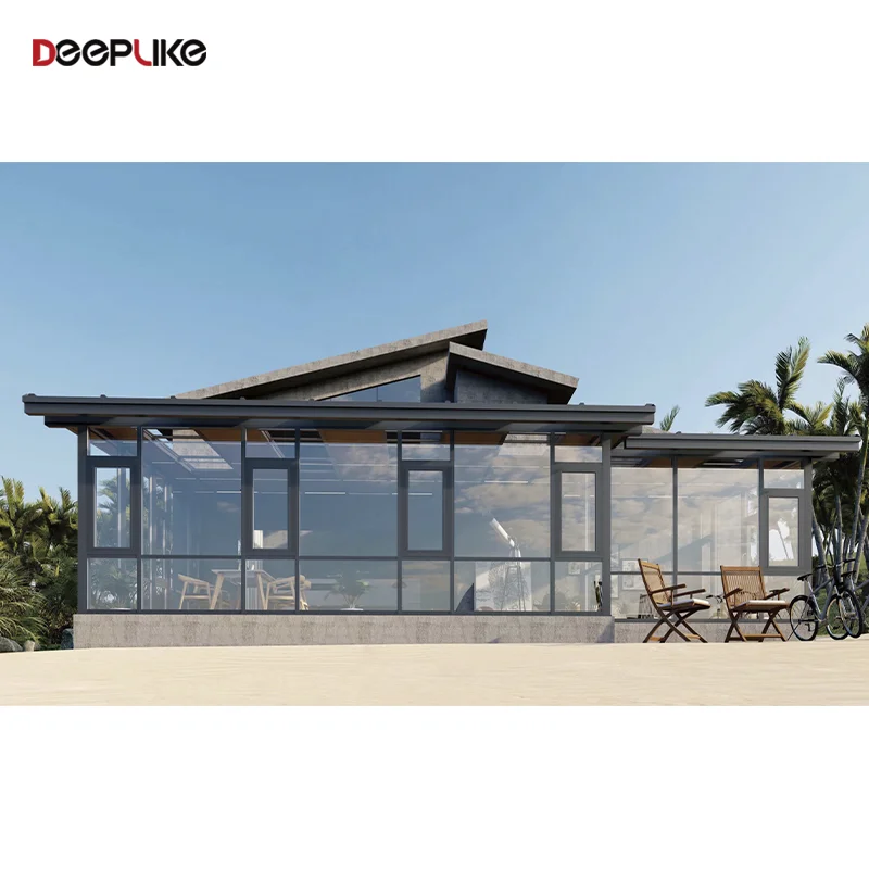 Custom Aluminum Sunroom Conservatory Winter Garden, 4‑Season Patio Enclosure with Low‑E Insulated Tempered Glass