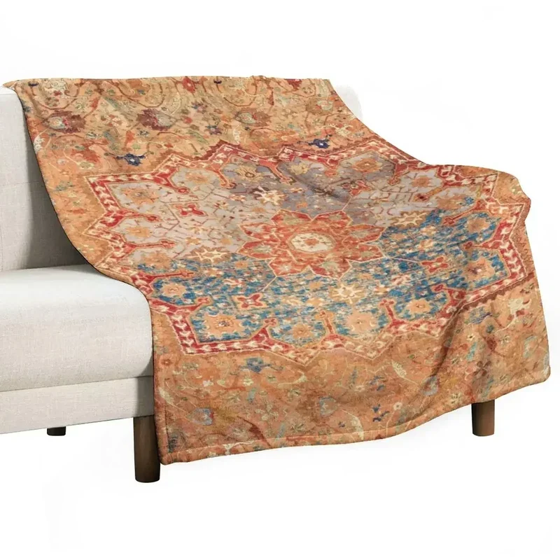 16th Century Persian Carpet Print Throw Blanket Warm Soft Plaid Single Hairy Blankets