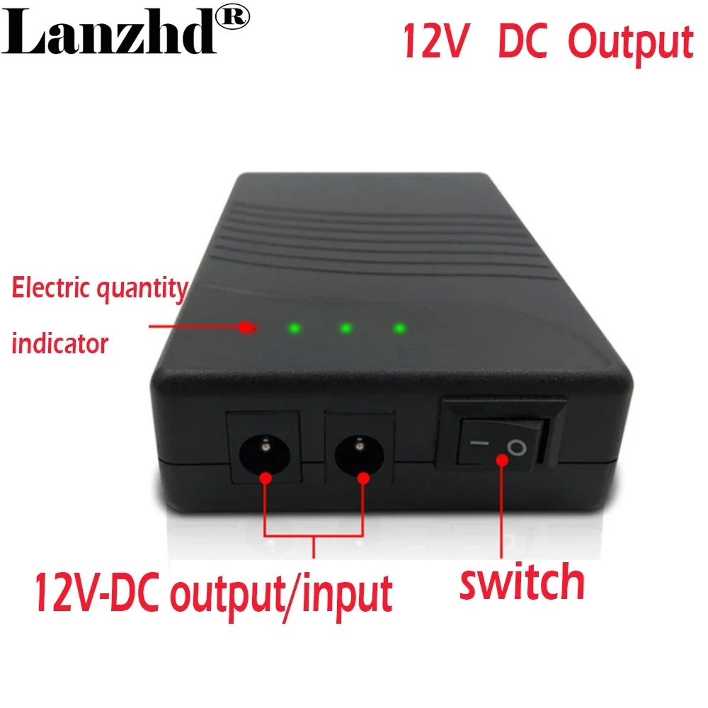 

2024 12v Battery pack 3S1P double DC output 18650 3400mAh Lithium ion 12.6V Mobile power With 5521 cable and EU plug charger