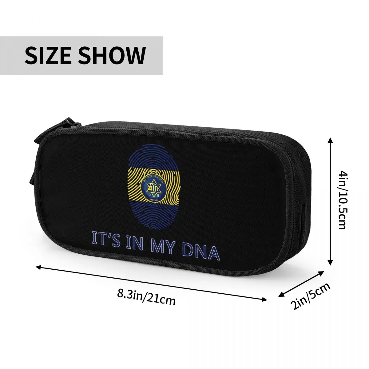 Maccabi Tel Aviv Big Capacity Pencil Pen Case Stationery Bag Pouch Holder Box Organizer for Teens Girls Adults Student